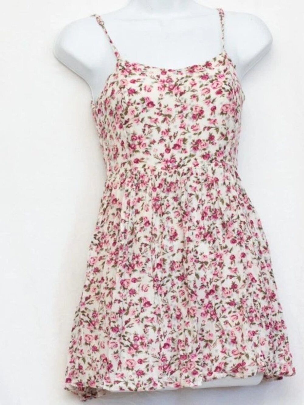 Forever 21 Ditsy Floral Babydoll Prairie Tank Dress Peasant Boho Cottagecore S